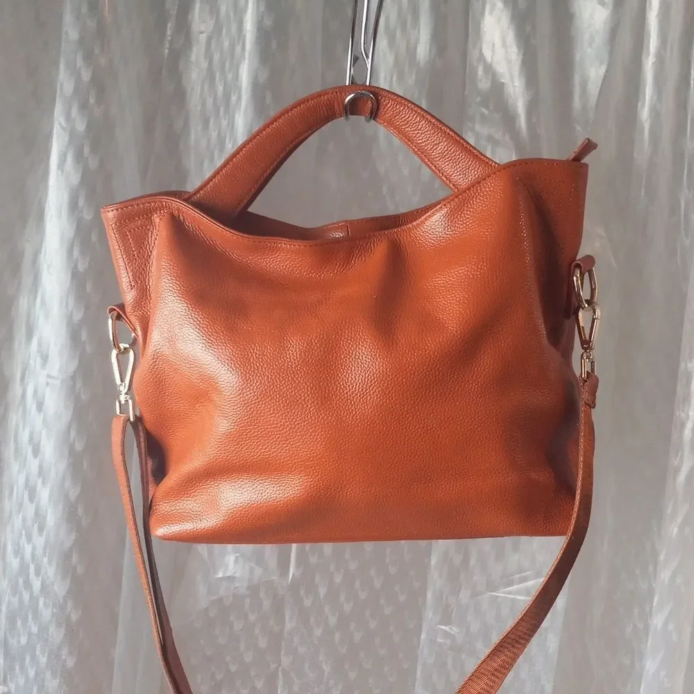 Paste Brand Tan Leather Purse With Removable Adjustable Strap